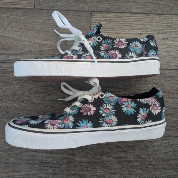 Vans Off the Wall Women's Doheny Lace Up Style Dark Floral Multicolor Black Sz 8 - Picture 4 of 7